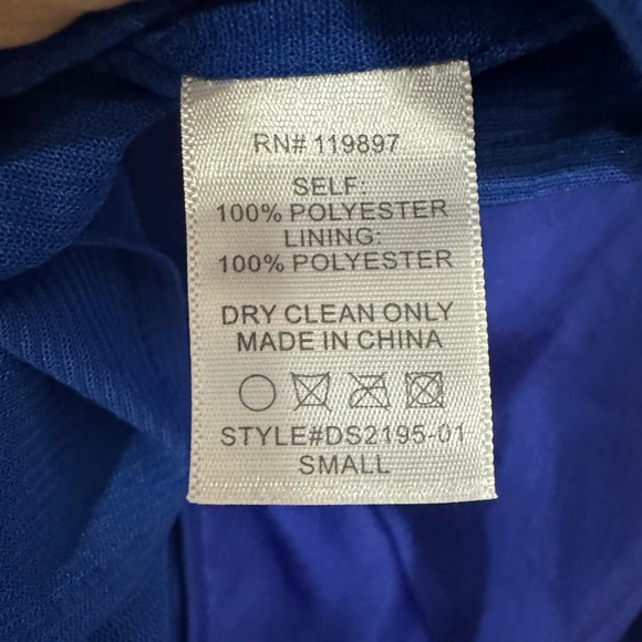 Collective Concepts Small Royal Blue One Shoulder Ruffle Dress. - Picture 5 of 5